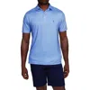 Tailorbyrd Micro Stripe Print Performance Polo In Blue