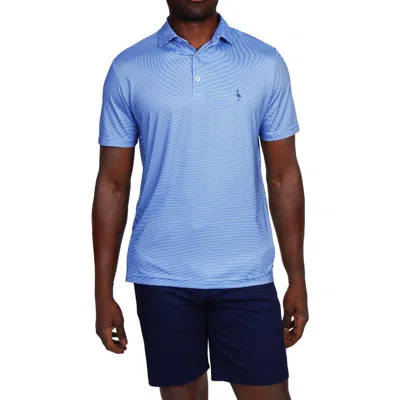 Tailorbyrd Micro Stripe Print Performance Polo In Blue