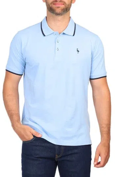 Tailorbyrd Micro Tipped Jersey Knit Polo In Blue Byrd