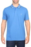 Tailorbyrd Micro Tipped Piqué Polo In Blue Heather