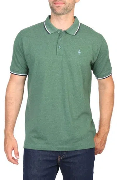 Tailorbyrd Micro Tipped Piqué Polo In Green Heather