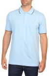 Tailorbyrd Micro Tipped Piqué Polo In Light Blue Heather