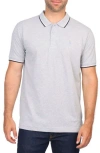 Tailorbyrd Micro Tipped Piqué Polo In Light Grey Heather
