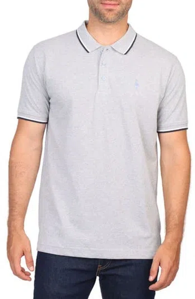 Tailorbyrd Micro Tipped Piqué Polo In Light Grey Heather