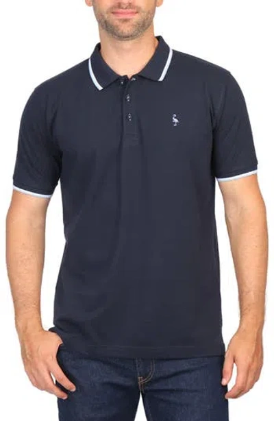 Tailorbyrd Micro Tipped Piqué Polo In Navy