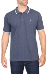 Tailorbyrd Micro Tipped Piqué Polo In Navy Heather