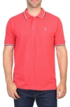 Tailorbyrd Micro Tipped Piqué Polo In Red Heather