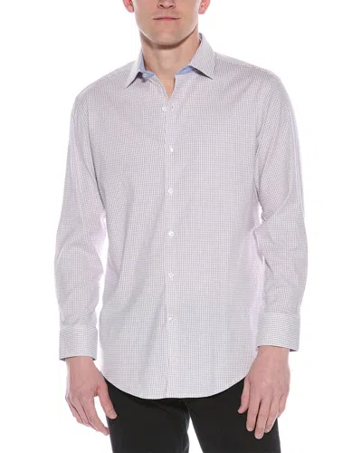 Tailorbyrd Mini Check Dress Shirt In White