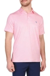 Tailorbyrd Mini Geo Print Performance Polo In Coral