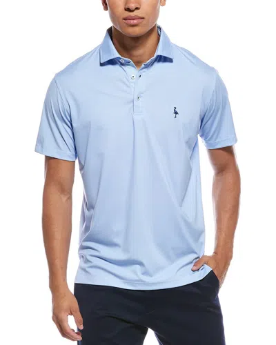 Tailorbyrd Mini Grid Performance Polo Shirt In Blue