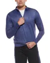 Tailorbyrd Mini Houndstooth Performance 1/4-zip Pullover In Blue