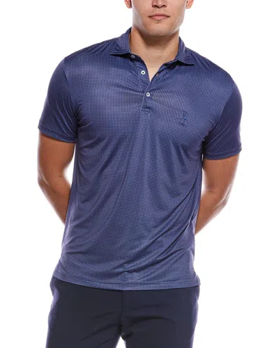 Tailorbyrd Mini Houndstooth Performance Polo Shirt In Blue