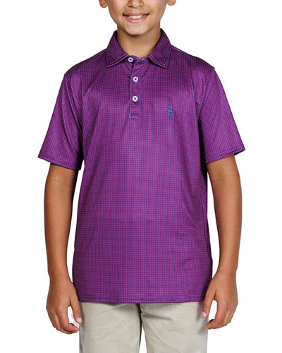 Tailorbyrd Mini Houndstooth Performance Polo Shirt In Purple