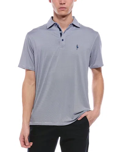 Tailorbyrd Mini Stripe Performance Polo Shirt In Blue
