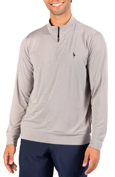 Tailorbyrd Mini Stripe Performance Quarter Zip Pullover In Black