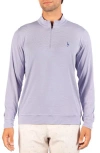 Tailorbyrd Mini Stripe Performance Quarter Zip Pullover In Sapphire Blue