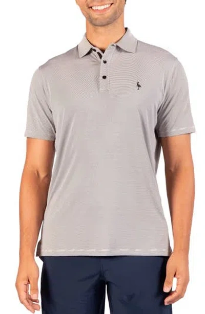 Tailorbyrd Mini Striped Performance Polo In Black