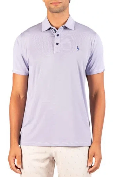 Tailorbyrd Mini Striped Performance Polo In Sapphire Blue