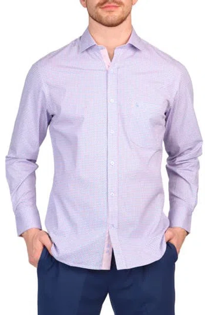 Tailorbyrd Miniretro Cotton Stretch Button Down Shirt In Light Pink