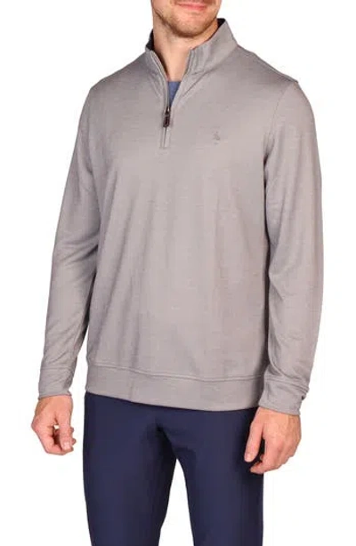 Tailorbyrd Modal Blend Quarter Zip Polo In Gray