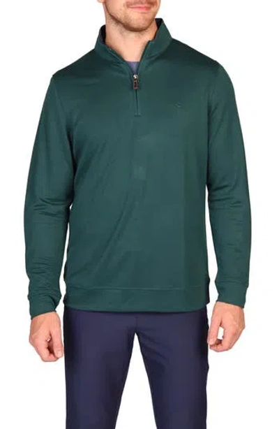 Tailorbyrd Modal Blend Quarter Zip Polo In Green