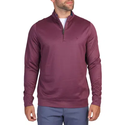 Tailorbyrd Modal Blend Quarter Zip Pullover In Aubergine
