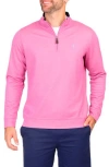 Tailorbyrd Modal Blend Quarter Zip Pullover In Raspberry