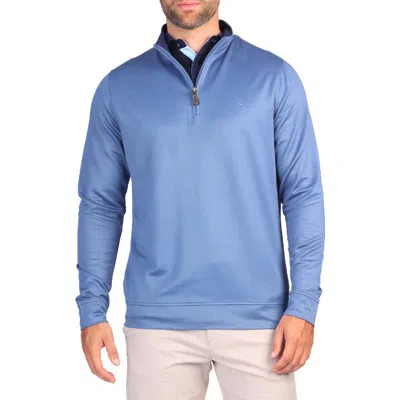 Tailorbyrd Modal Blend Quarter Zip Pullover In Slate Blue