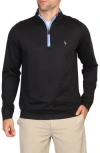 Tailorbyrd Modal Blend Quarter Zip Pullover In Black