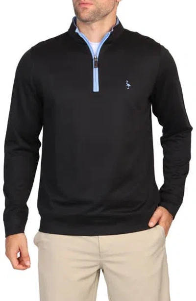 Tailorbyrd Modal Blend Quarter Zip Pullover In Black