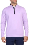 Tailorbyrd Solid Modal Performance Quarter Zip Pullover In Lilac