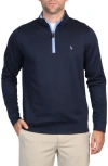 Tailorbyrd Solid Model 1/4-zip Pullover In Navy