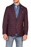 Tailorbyrd Modern Fit Glen Plaid Mèlange Sport Coat In Burgundy