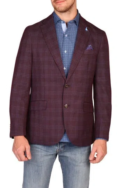 Tailorbyrd Modern Fit Glen Plaid Mèlange Sport Coat In Burgundy