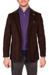 Tailorbyrd Modern Fit Solid Fine Wale Corduroy Sport Coat In Brown