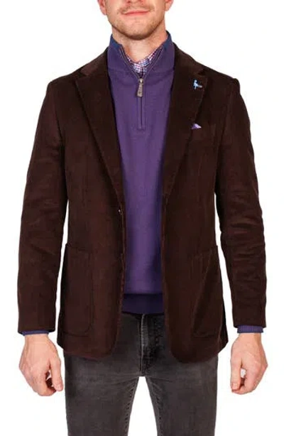 Tailorbyrd Modern Fit Solid Fine Wale Corduroy Sport Coat In Brown