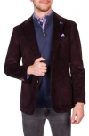 Tailorbyrd Modern Fit Solid Fine Wale Corduroy Sport Coat In Burgundy