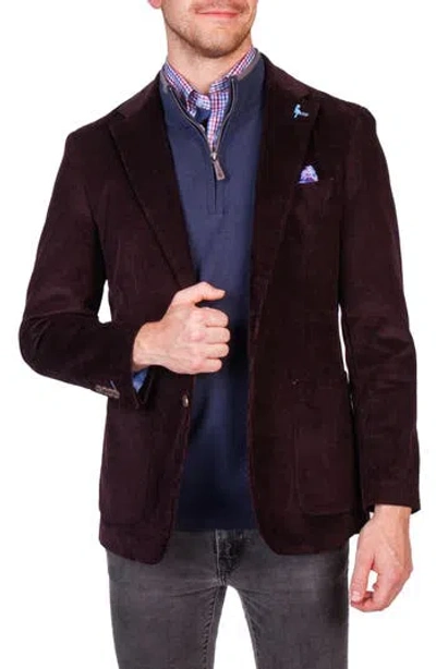 Tailorbyrd Modern Fit Solid Fine Wale Corduroy Sport Coat In Burgundy