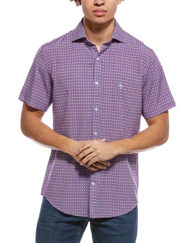 Tailorbyrd Moroccan Tile Printed Performance Shirt In Purple