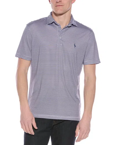 Tailorbyrd Multi Stripes Performance Polo Shirt In Purple