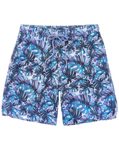 Tailorbyrd Multi Tropical Leaves Swim Short In Blue