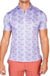 Tailorbyrd Nautical Bloom Performance Golf Polo In Blue