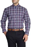 Tailorbyrd Regular Fit Plaid Stretch Button-down Shirt In Blue