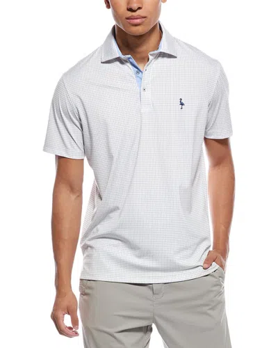 Tailorbyrd Neon Grid Performance Polo Shirt In White