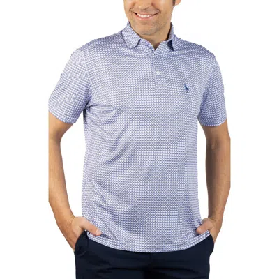 Tailorbyrd Nested Diamond Print Performance Polo In Blue