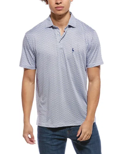 Tailorbyrd Nested Diamond Printed Performance Polo Shirt In Gray