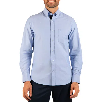Tailorbyrd Oxford Cotton Button-down Shirt In Light Blue