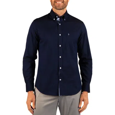 Tailorbyrd Oxford Cotton Button-down Shirt In Navy