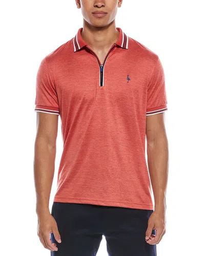 Tailorbyrd Perforated Mesh Performance Polo Shirt In Red