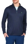 Tailorbyrd Perforated Performance Quarter Zip Golf Pullover In Navy